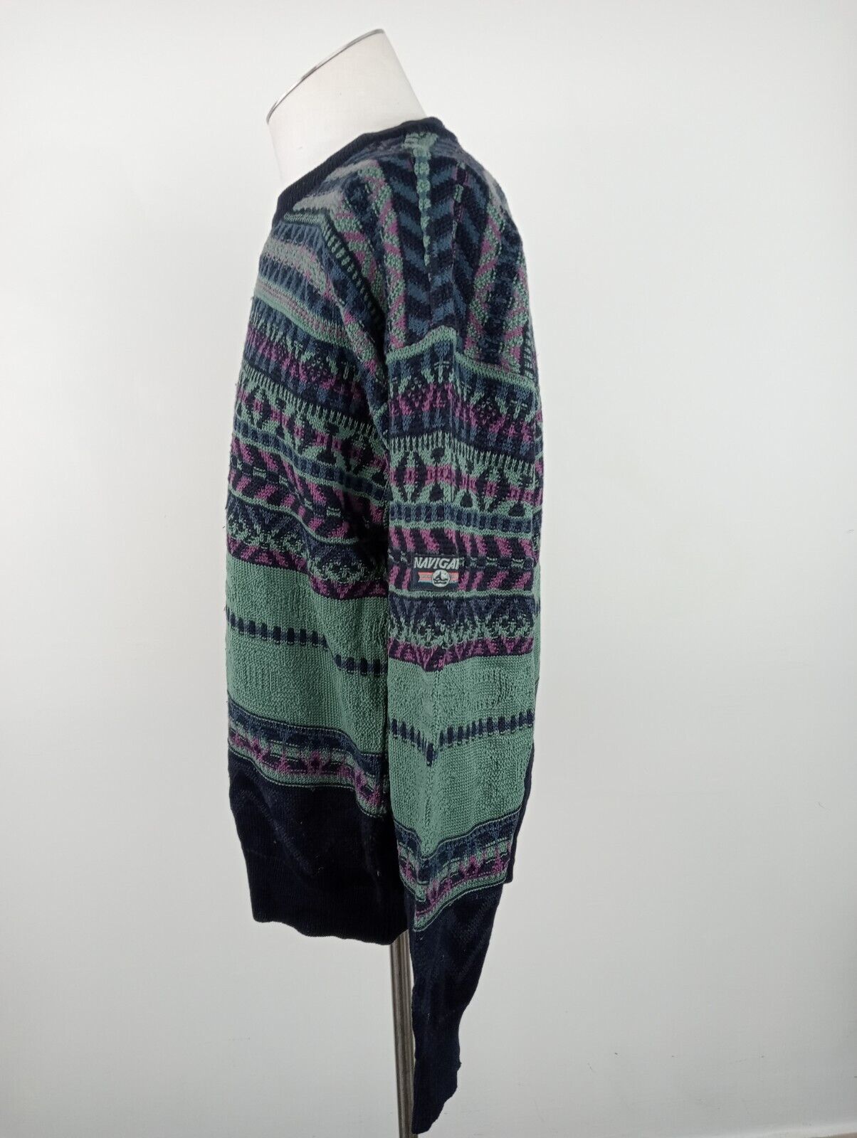 NAVIGARE MAGLIONE LANA WOOL VINTAGE UOMO Tg. L MAN SWEATER CASUAL MADE ITALY