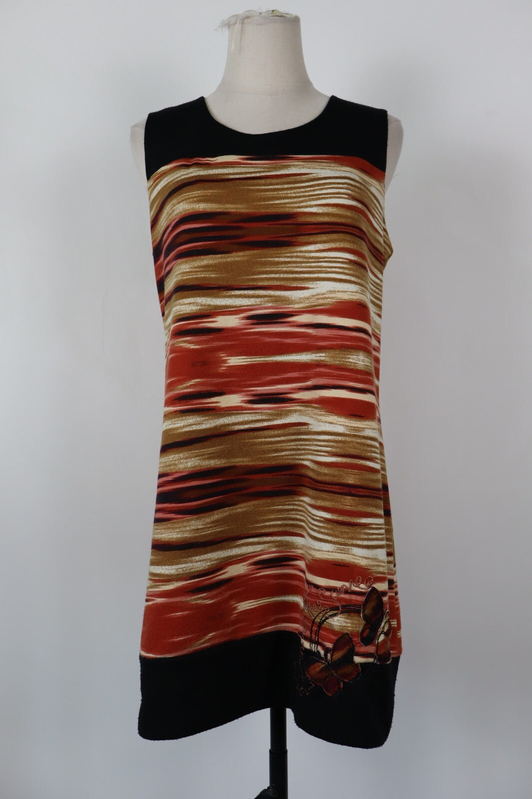 DESIGUAL VESTITO ABITO DONNA TG. XL  WOMAN CASUAL VINTAGE DRESS CON ZIP