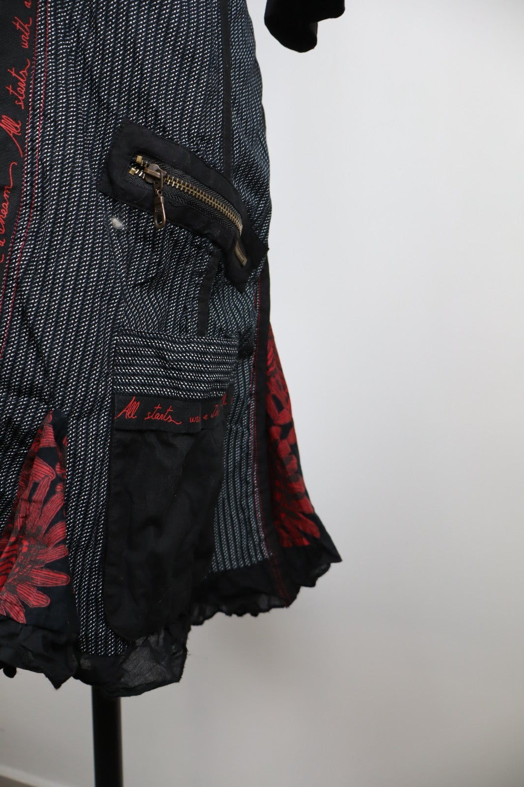 DESIGUAL VESTITO ABITO MANICHE A 3/4 DONNA TG 40 WOMAN CASUAL VINTAGE DRESS