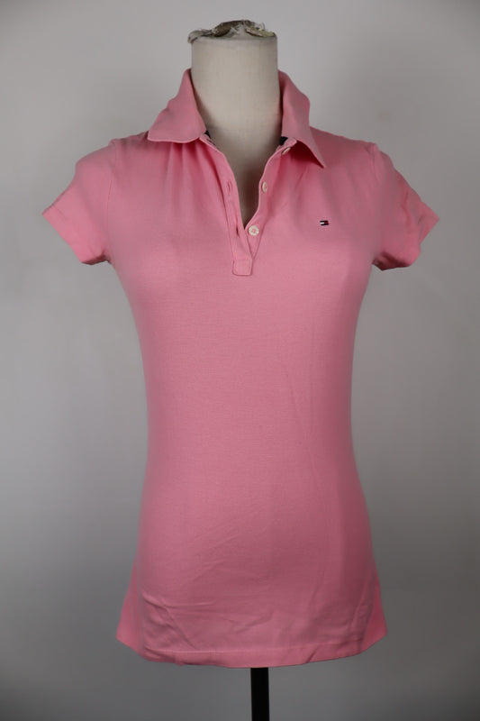 TOMMY HILFIGER POLO MAGLIA DONNA TG XS SLIM WOMAN SHIRT CASUAL VINTAGE LOGO