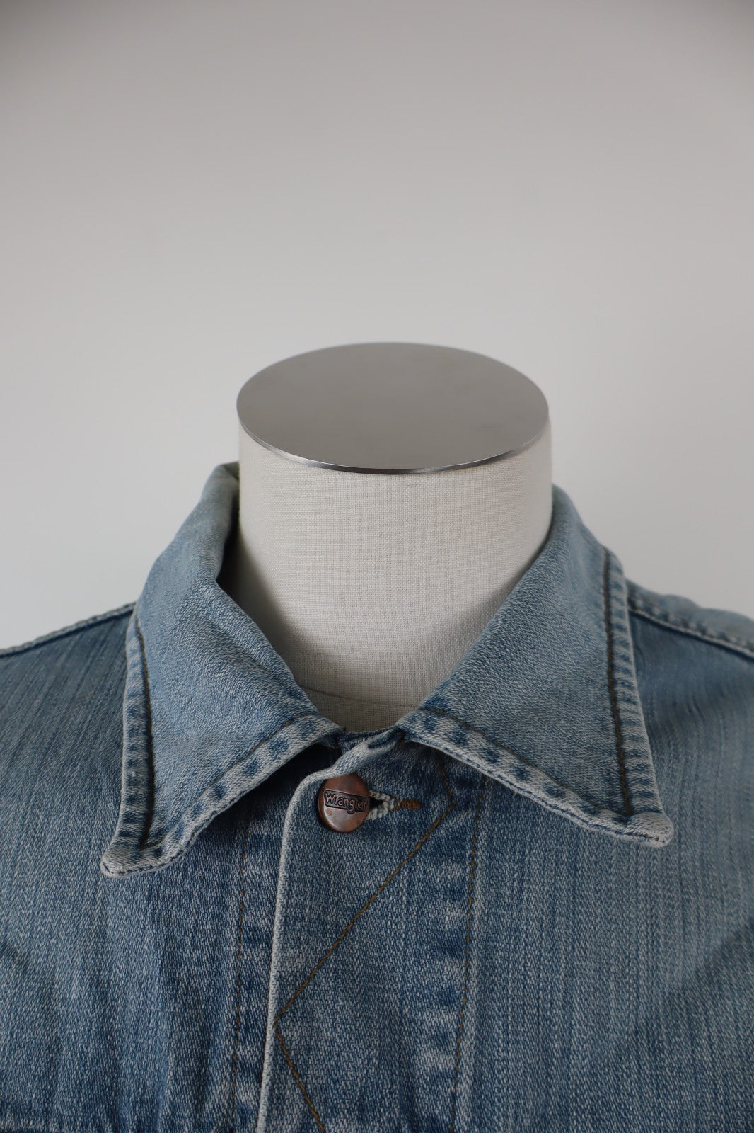 WRANGLER GIUBBINO JEANS DENIM GIACCA UOMO TG L MAN CASUAL JACKET VINTAGE COTONE