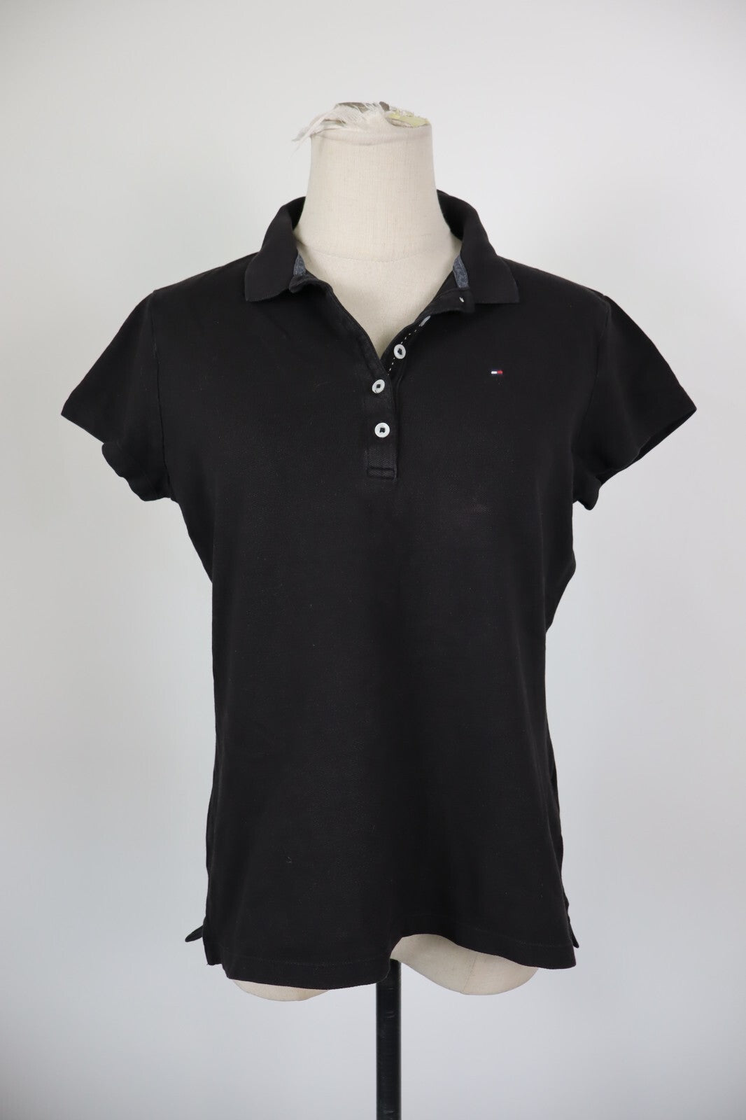 TOMMY HILFIGER POLO MAGLIA T-SHIRT DONNA COTONE TG L WOMAN CASUAL VINTAGE SLIM
