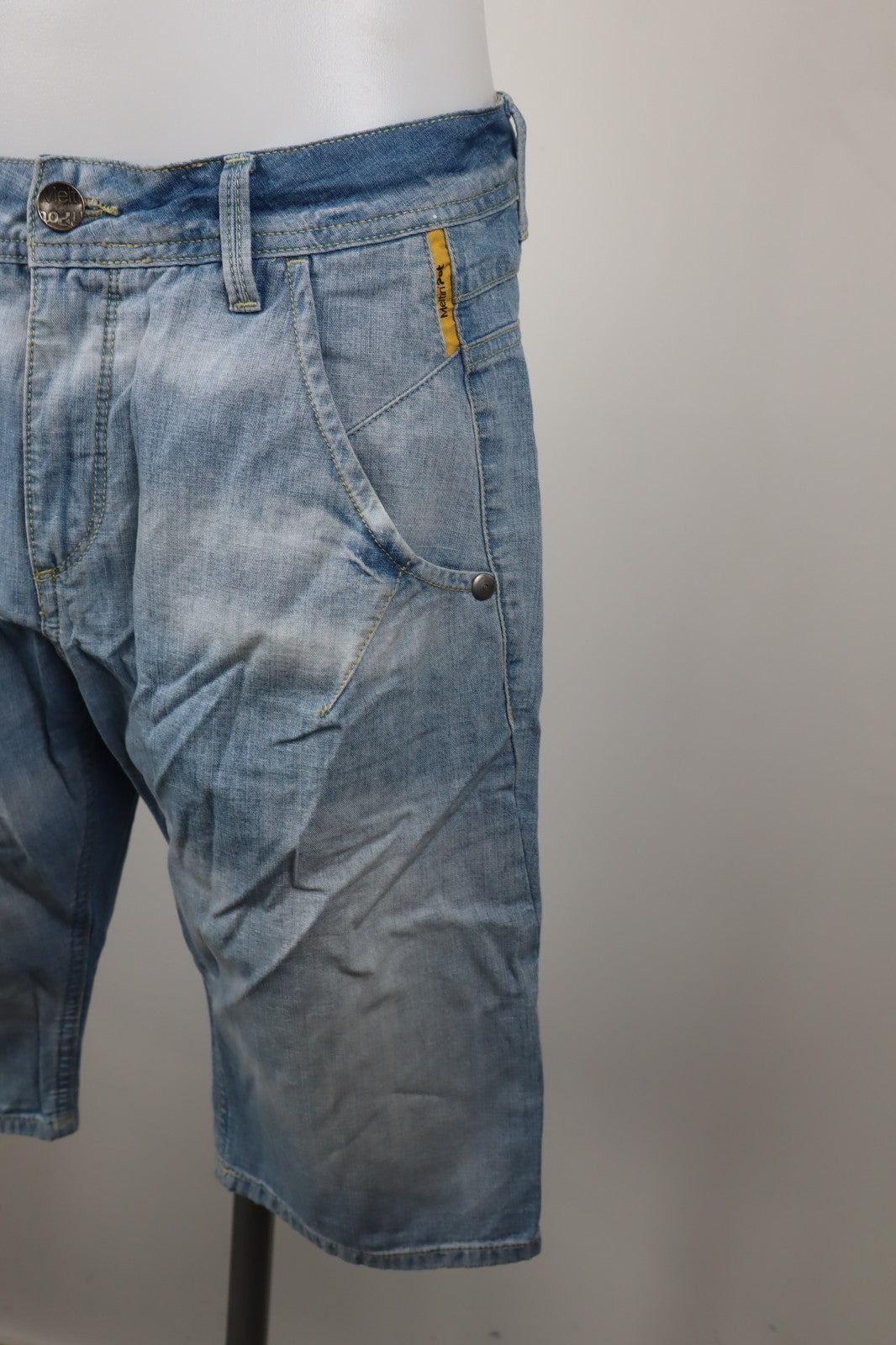 MELTIN' POT BERMUDA PANTALONE SHORTS UOMO TG 30 MAN VINTAGE CASUAL PANTS DENIM