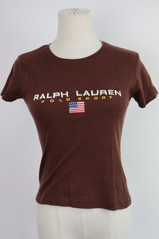 RALPH LAUREN MAGLIA COTONE DONNA TG. XS WOMAN CASUAL VINTAGE T-SHIRT