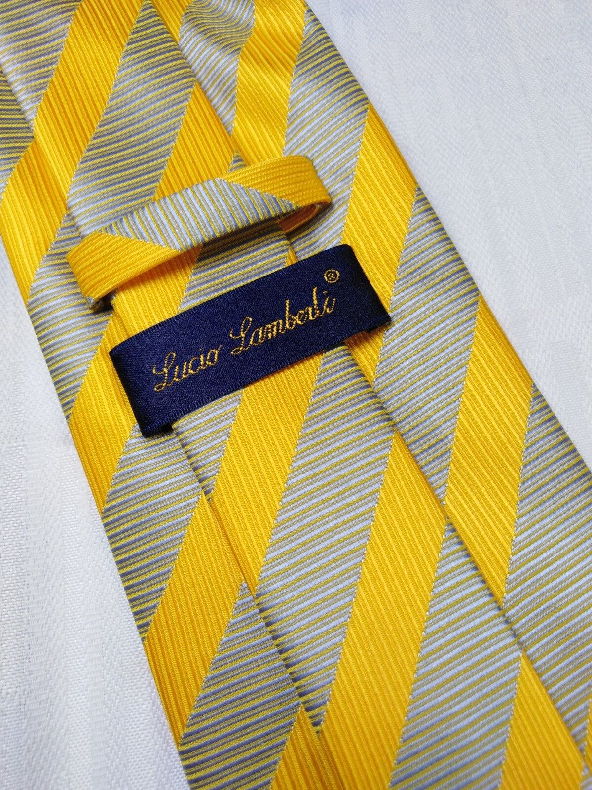 LUCIO LAMBERTI 100% SILK TIE SETA CRAVATTA NECKTIE MADE  ITALY SELF TIPPED
