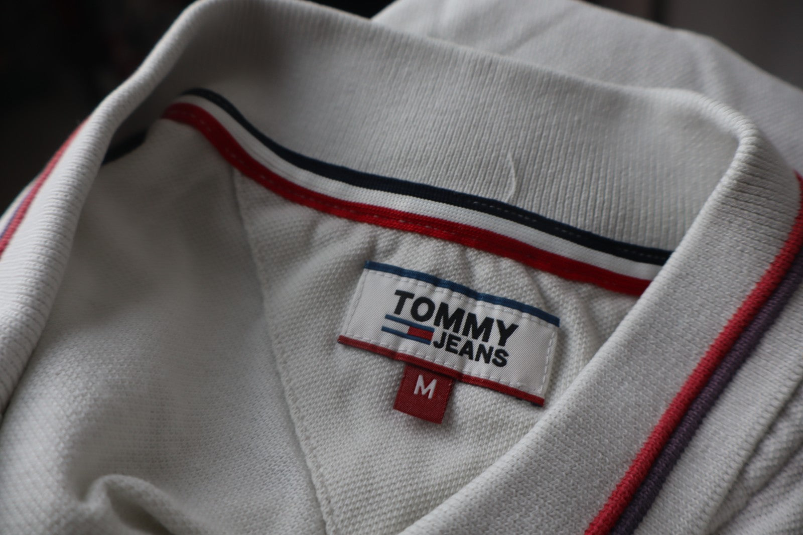 TOMMY HILFIGER JEANS POLO MAGLIA DONNA COTONE TG. M WOMAN SHIRT CASUAL VINTAGE