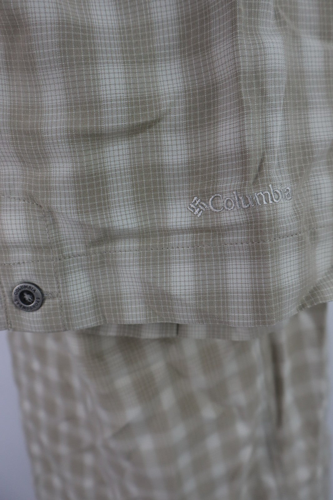 COLUMBIA CAMICIA UOMO TG. L MAN CASUAL SPORTSWEAR VINTAGE SHIRT NYLON