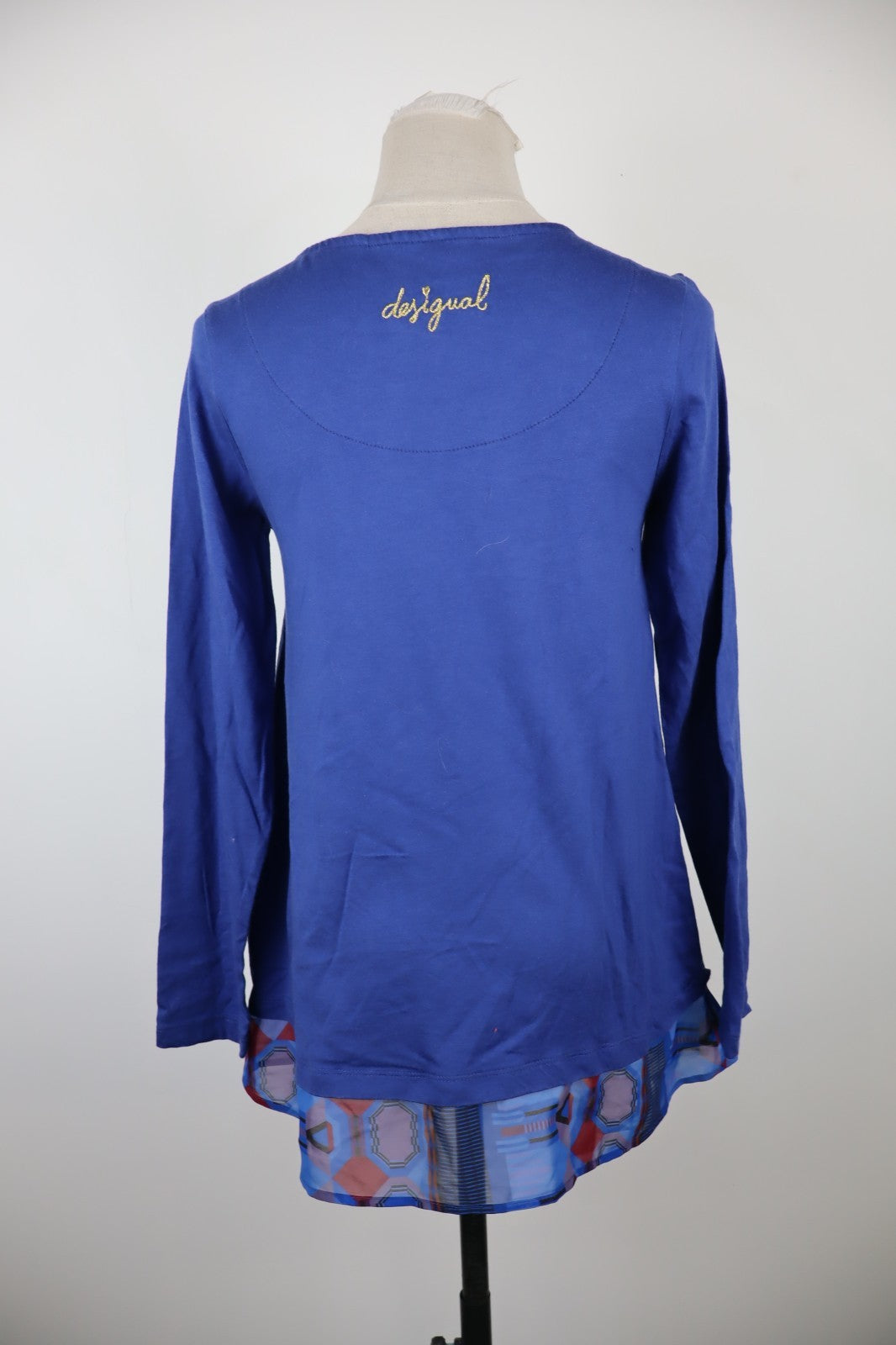 DESIGUAL MAGLIA DONNA TG. S WOMAN CASUAL VINTAGE T-SHIRT TOP COTONE PAILETTES