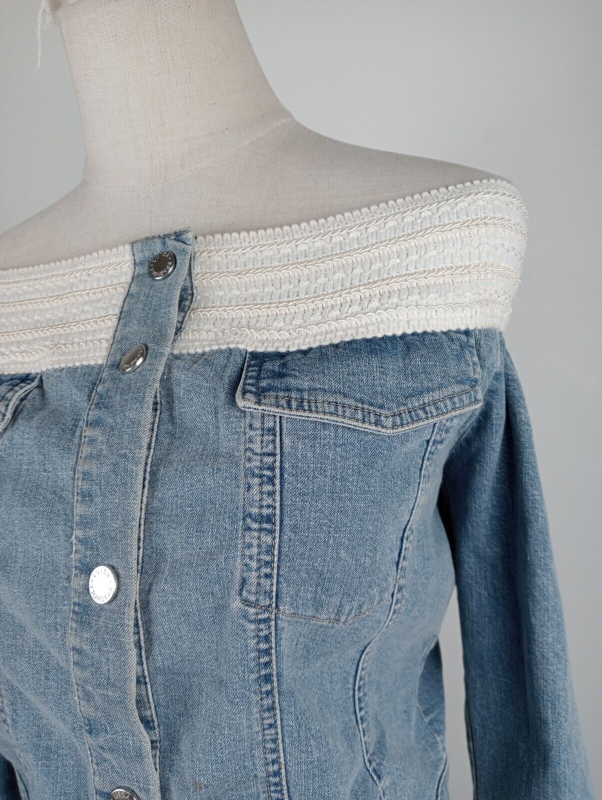 LUISA SPAGNOLI GIUBBINO JEANS DENIM DONNA Tg 42 WOMAN COTONE COTTON VINTAGE