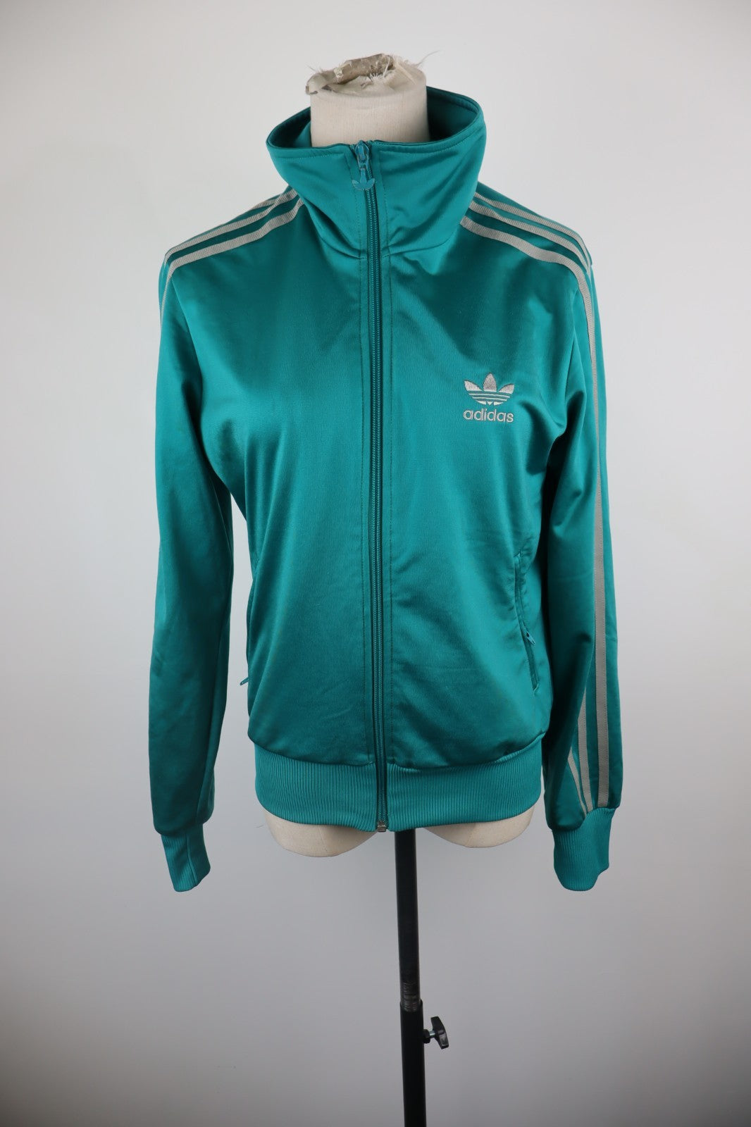 ADIDAS GIACCA SPORTIVA DONNA Tg. 44 WOMAN SPORT JACKET SWEATSHIRT VINTAGE VERDE