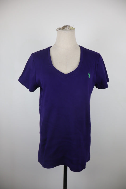 RALPH LAUREN SPORT MAGLIA DONNA TG. XL WOMAN CASUAL VINTAGE T-SHIRT COTONE LOGO