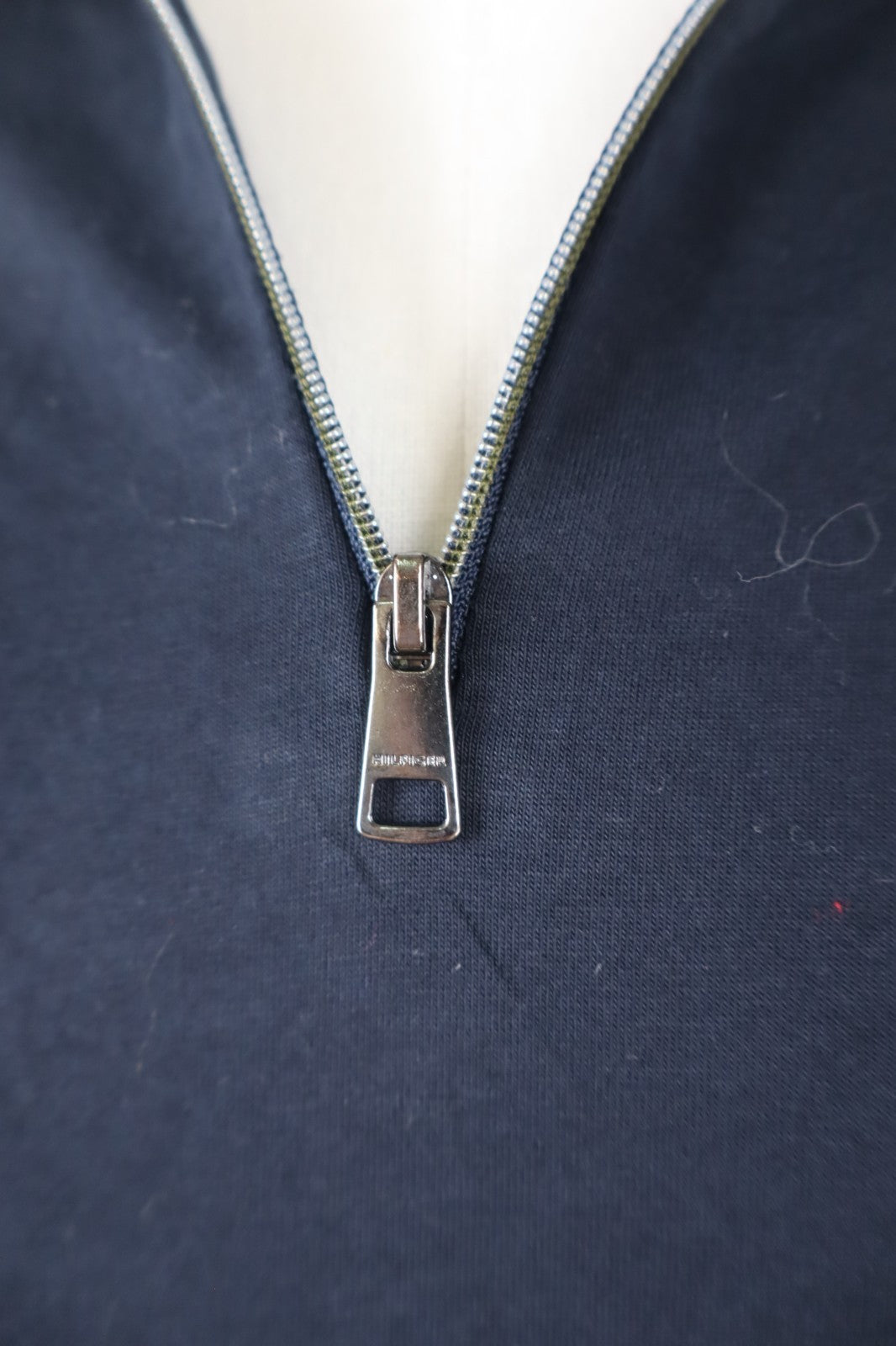 TOMMY HILFIGER POLO CON ZIP MAGLIA UOMO TG M MAN COTONE T-SHIRT CASUAL VINTAGE