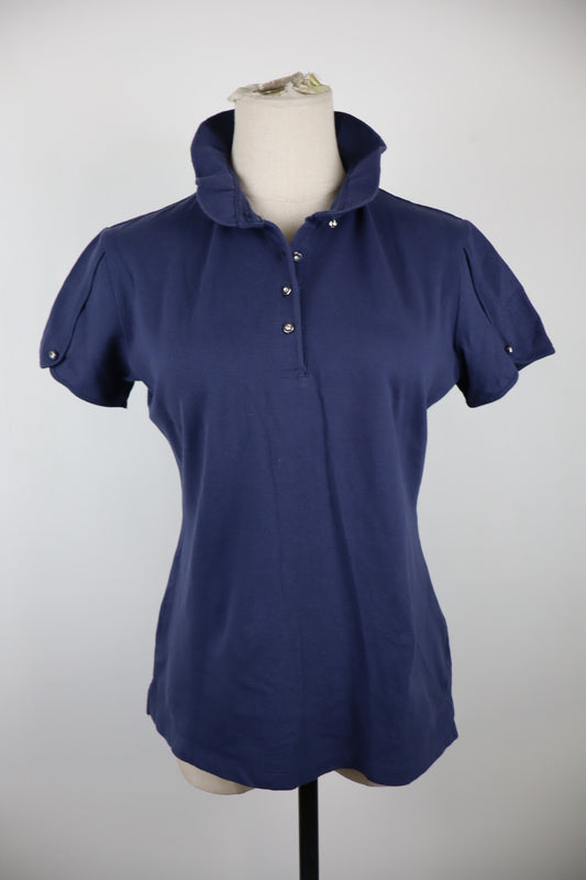 GEOX POLO MAGLIA T-SHIRT DONNA COTONE TG. M WOMAN CASUAL VINTAGE COTTON BLU