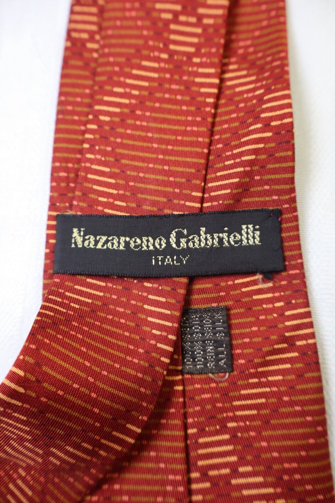 NAZARENO GABRIELLI 100% SETA SILK TIE CRAVATTA NECKTIE VINTAGE CLASSIC ITALY