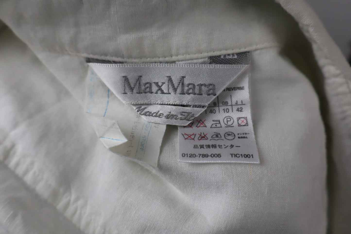 MAX MARA CAMICIA DONNA TG. 42 WOMAN SHIRT CASUAL VINTAGE LINO LINEN