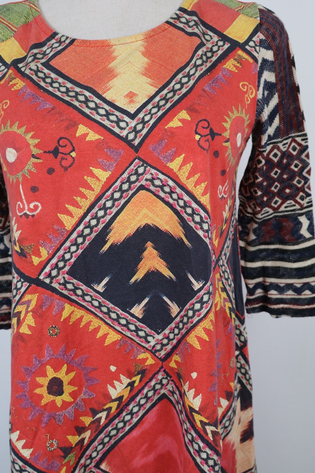 DESIGUAL  VESTITO ABITO DONNA TG.  S  SHORT WOMAN CASUAL VINTAGE DRESS