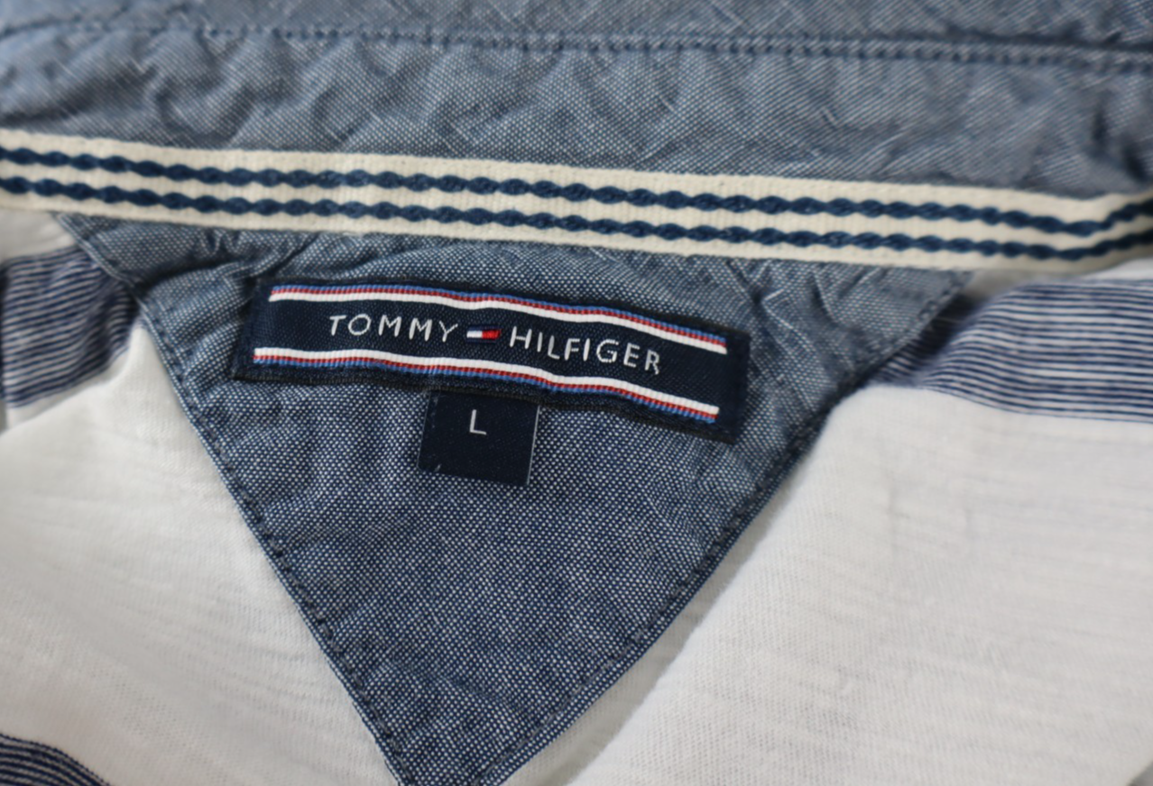 TOMMY HILFIGER MAGLIA POLO UOMO TG. L MAN T-SHIRT CASUAL VINTAGE COTONE COTTON