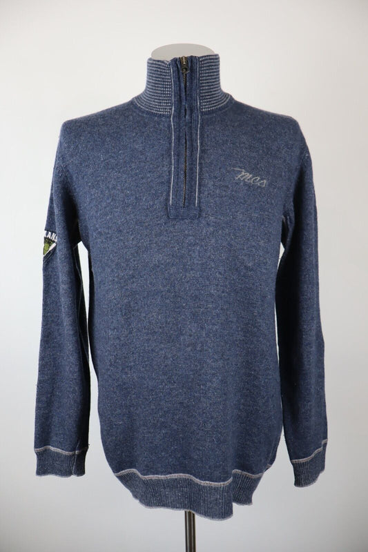 MARLBORO CLASSIC MAGLIONE CON ZIP VINTAGE UOMO LANA COTONE L MAN SWEATER CASUAL