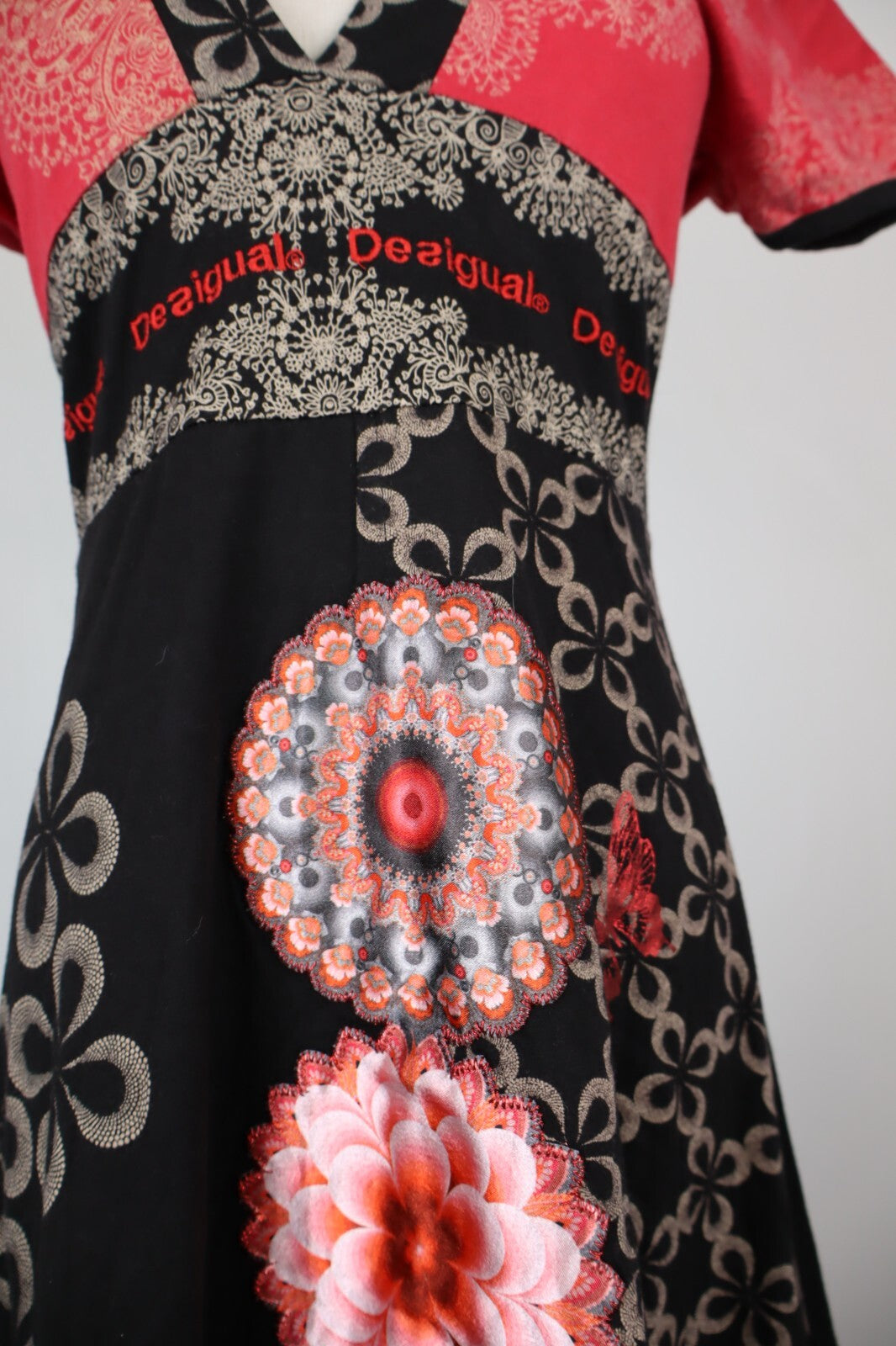 DESIGUAL VESTITO ABITO DONNA TG. M WOMAN CASUAL VINTAGE DRESS