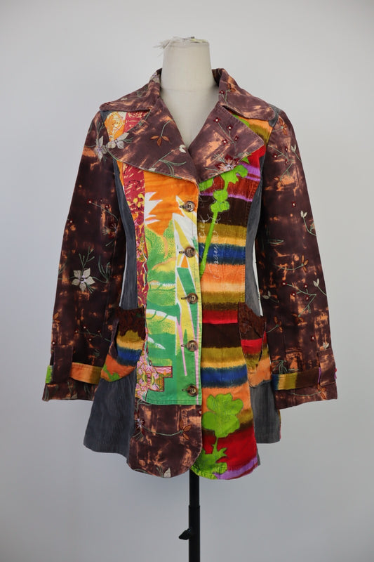 CAPPOTTO TRENCH FAIR STILE INDIE DONNA COAT M WOMAN VELLUTO JACKET Y2K 2000'S