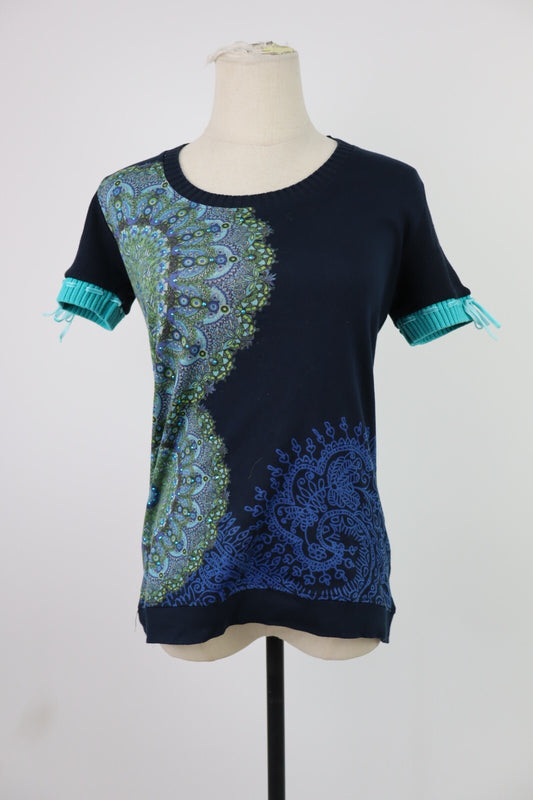 DESIGUAL MAGLIA DONNA TG. S WOMAN T-SHIRT CASUAL VINTAGE COTONE COTTON