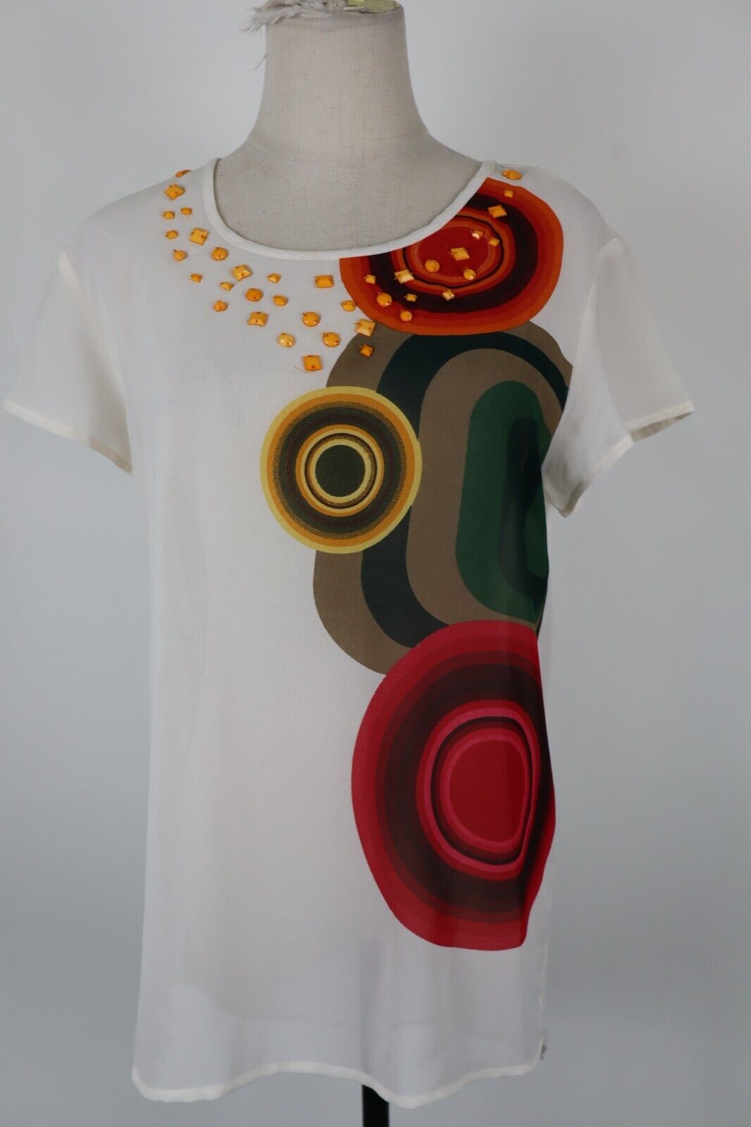 DESIGUAL MAGLIA DONNA TG. M WOMAN T-SHIRT CASUAL VINTAGE