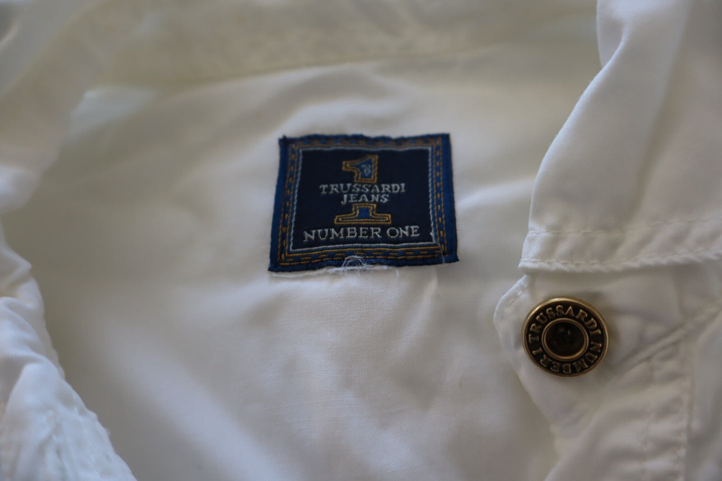 TRUSSARDI JEANS CAMICIA SMANICATA DONNA TG. M WOMAN SHIRT CASUAL VINTAGE COTONE