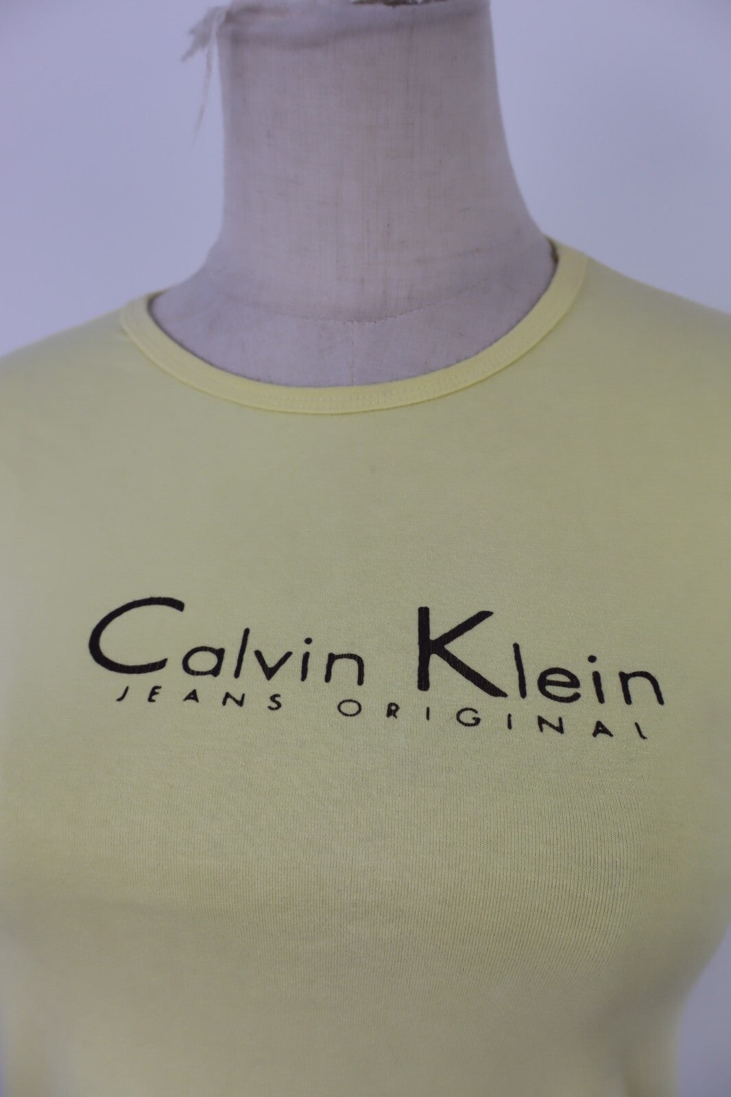 CALVIN KLEIN MAGLIA CROP TOP DONNA TG M WOMAN T-SHIRT GRUNGE VINTAGE Y2K 2000'S