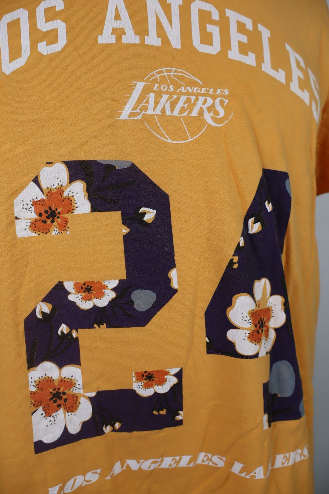 ADIDAS LOS ANGELES LAKERS 24 MAGLIA UOMO TG L MAN COTONE T-SHIRT VINTAGE LOGO