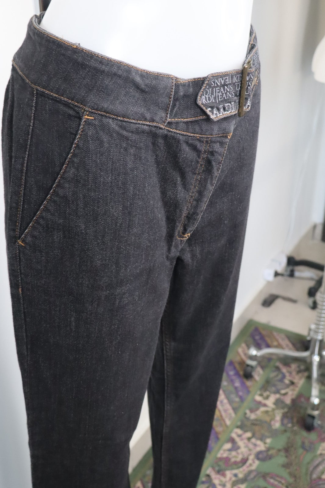 TRUSSARDI JEANS PANTALONE DONNA TG 44 WOMAN VINTAGE PANTS DENIM