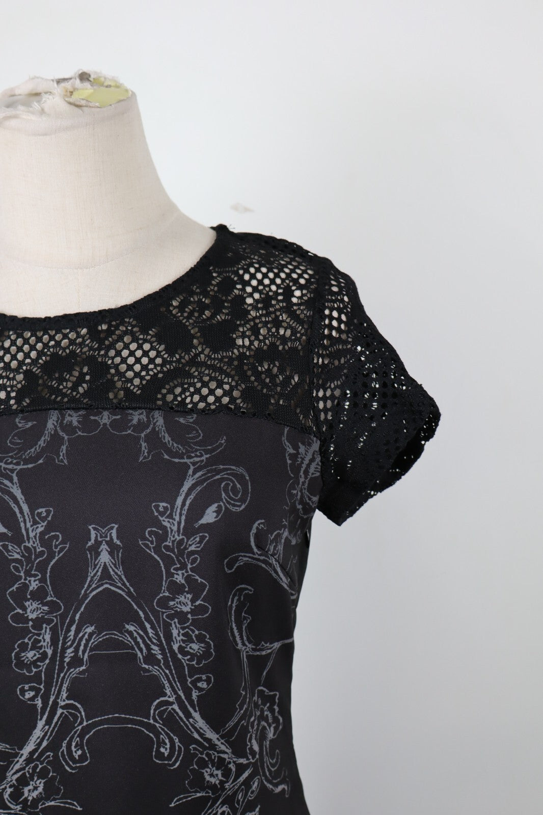 DESIGUAL VESTITO DONNA TG. 38 WOMAN CASUAL VINTAGE DRESS ABITO CON PIZZO