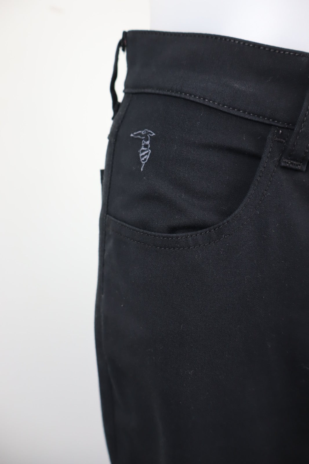 TRUSSARDI JEANS PANTALONE DONNA TG 41 27 WOMAN VINTAGE PANTS LYCRA LOGO NERO