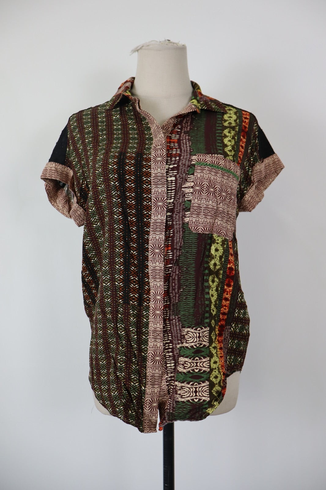 DESIGUAL CAMICIA DONNA TG. S WOMAN SHIRT CASUAL VINTAGE