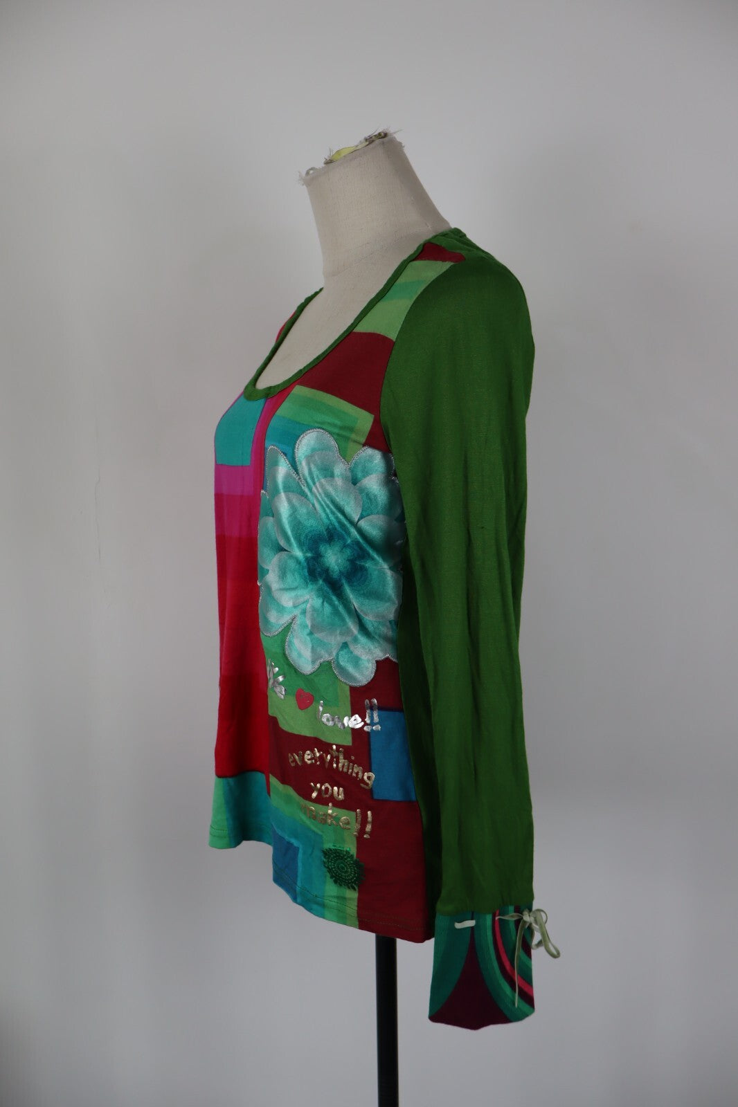 DESIGUAL MAGLIA DONNA TG. XL WOMAN T-SHIRT CASUAL VINTAGE TOP COTONE