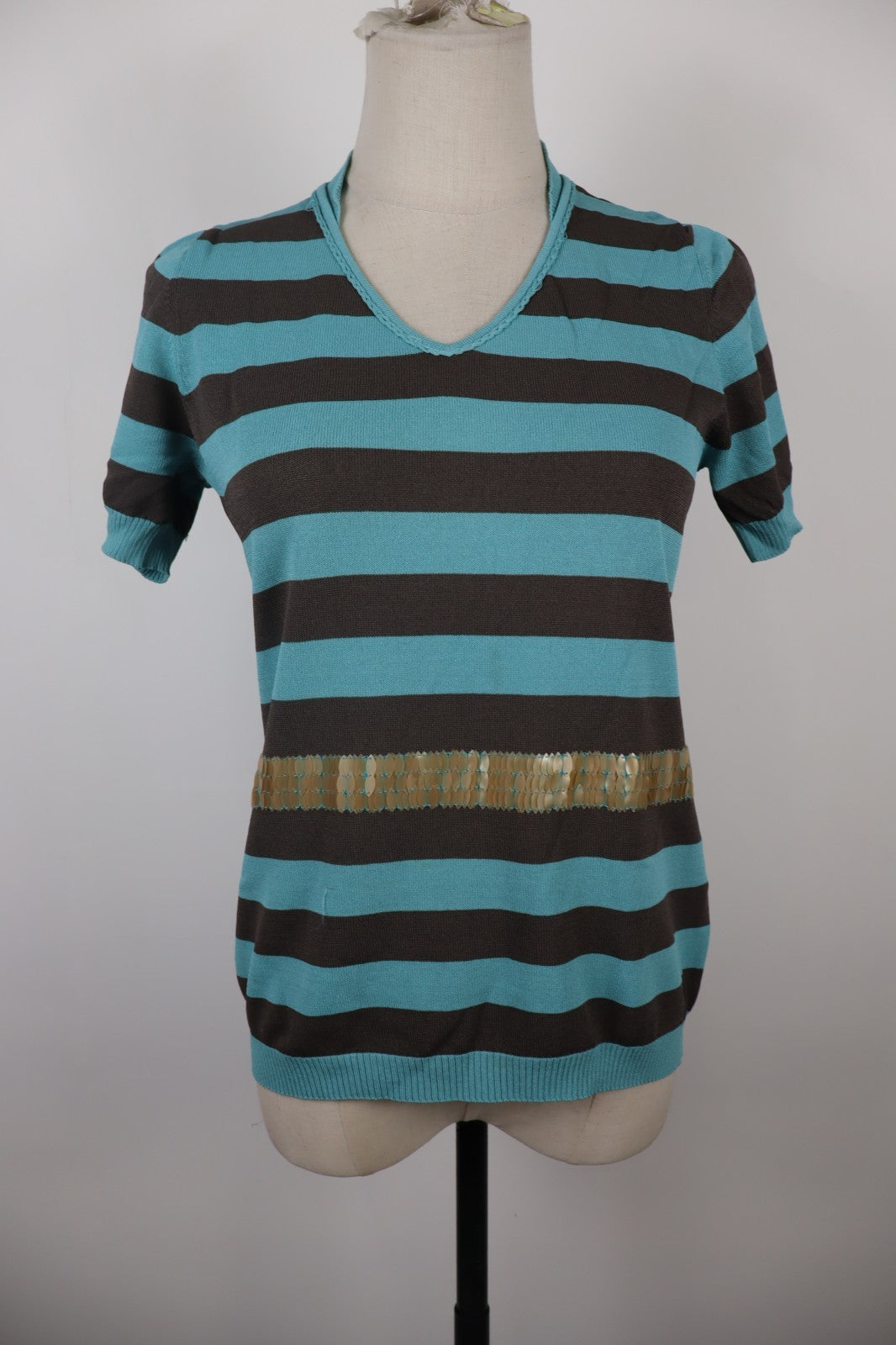 LES COPAINS JEANS MAGLIA MANICA A 3/4 DONNA TG. 46 WOMAN CASUAL VINTAGE T-SHIRT