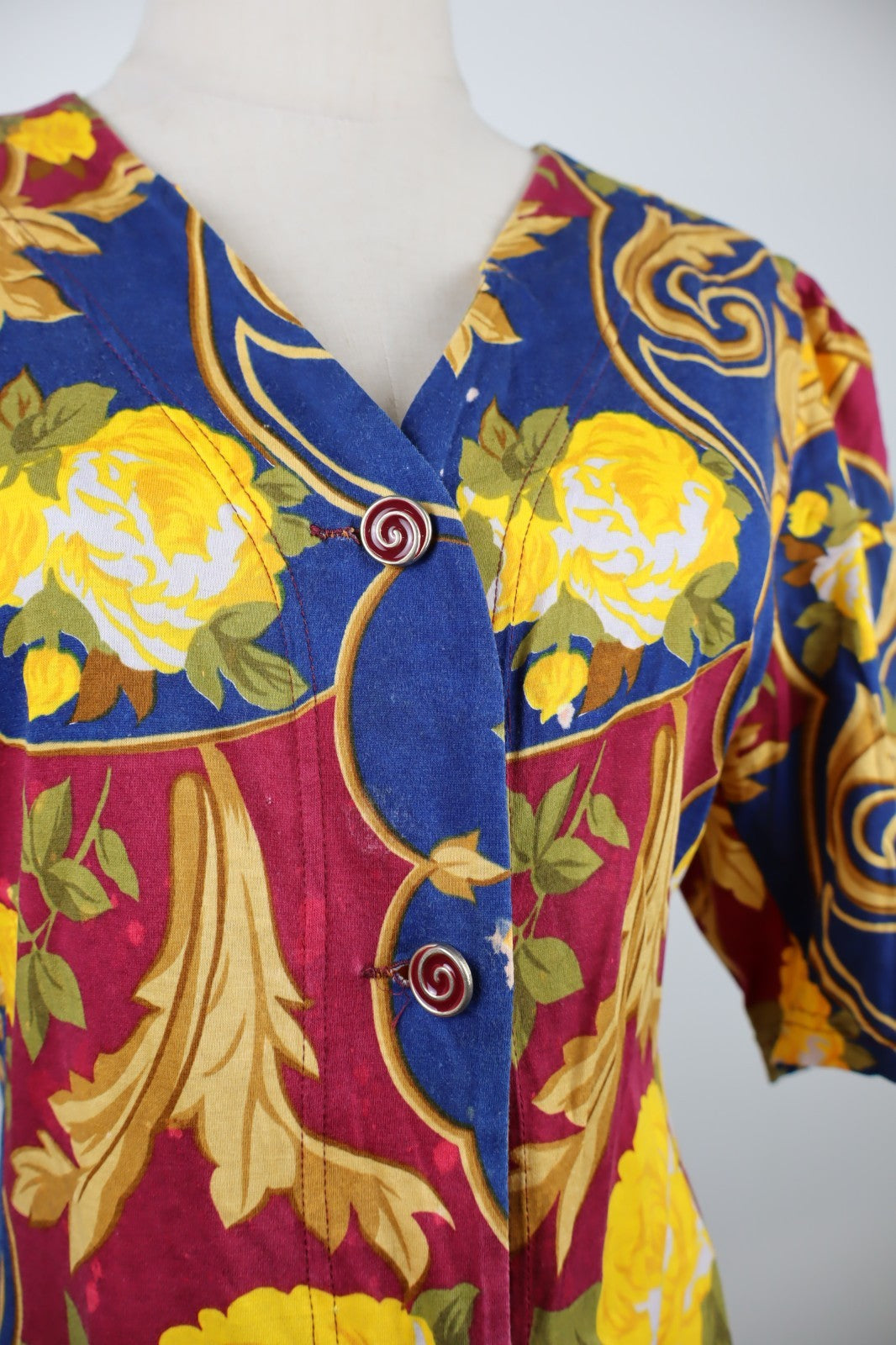 MARINA RINALDI VESTITO ABITO CON BOTTONI DONNA TG 21 WOMAN CASUAL VINTAGE DRESS