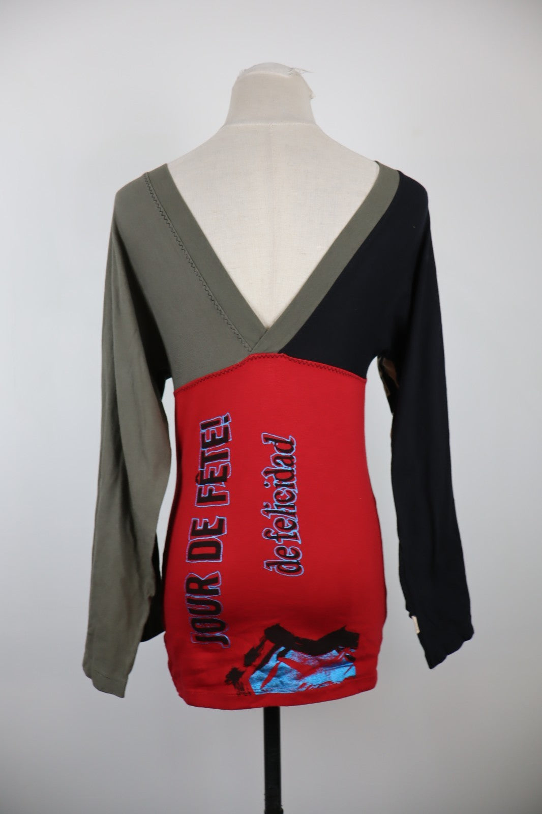 DESIGUAL MAGLIA MANICHE LUNGHE DONNA TG. S WOMAN T-SHIRT CASUAL VINTAGE COTONE