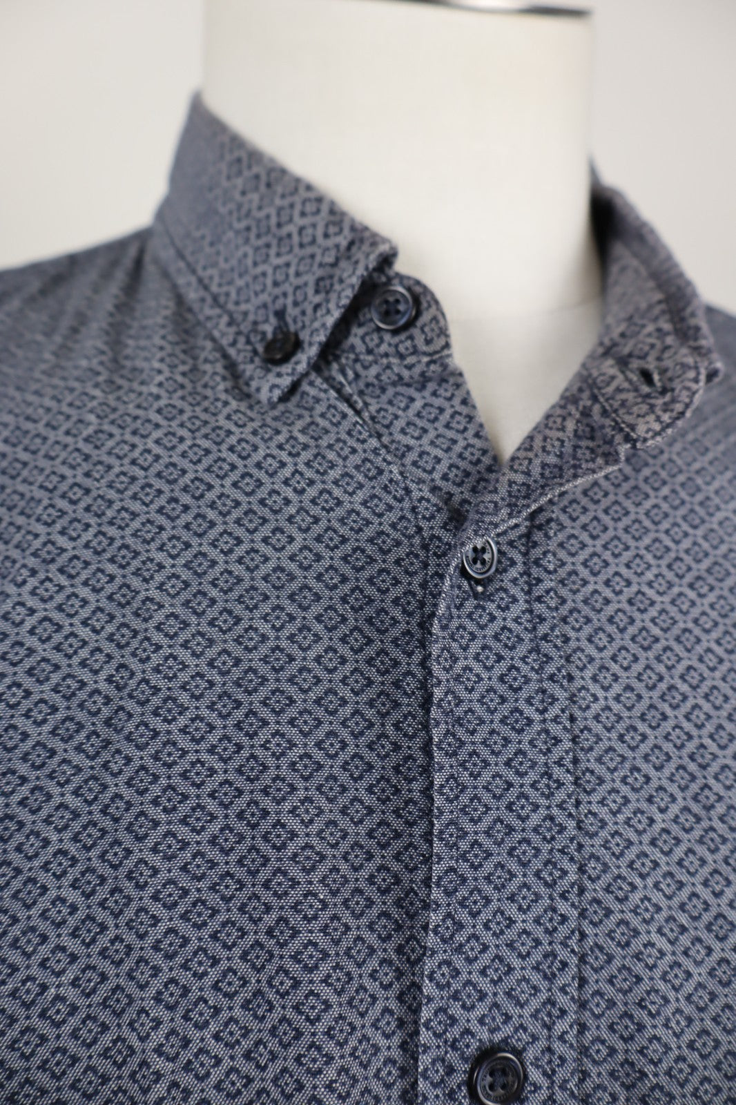 TRUSSARDI JEANS CAMICIA UOMO TG. 43 MAN CASUAL VINTAGE SHIRT COTONE COTTON LOGO