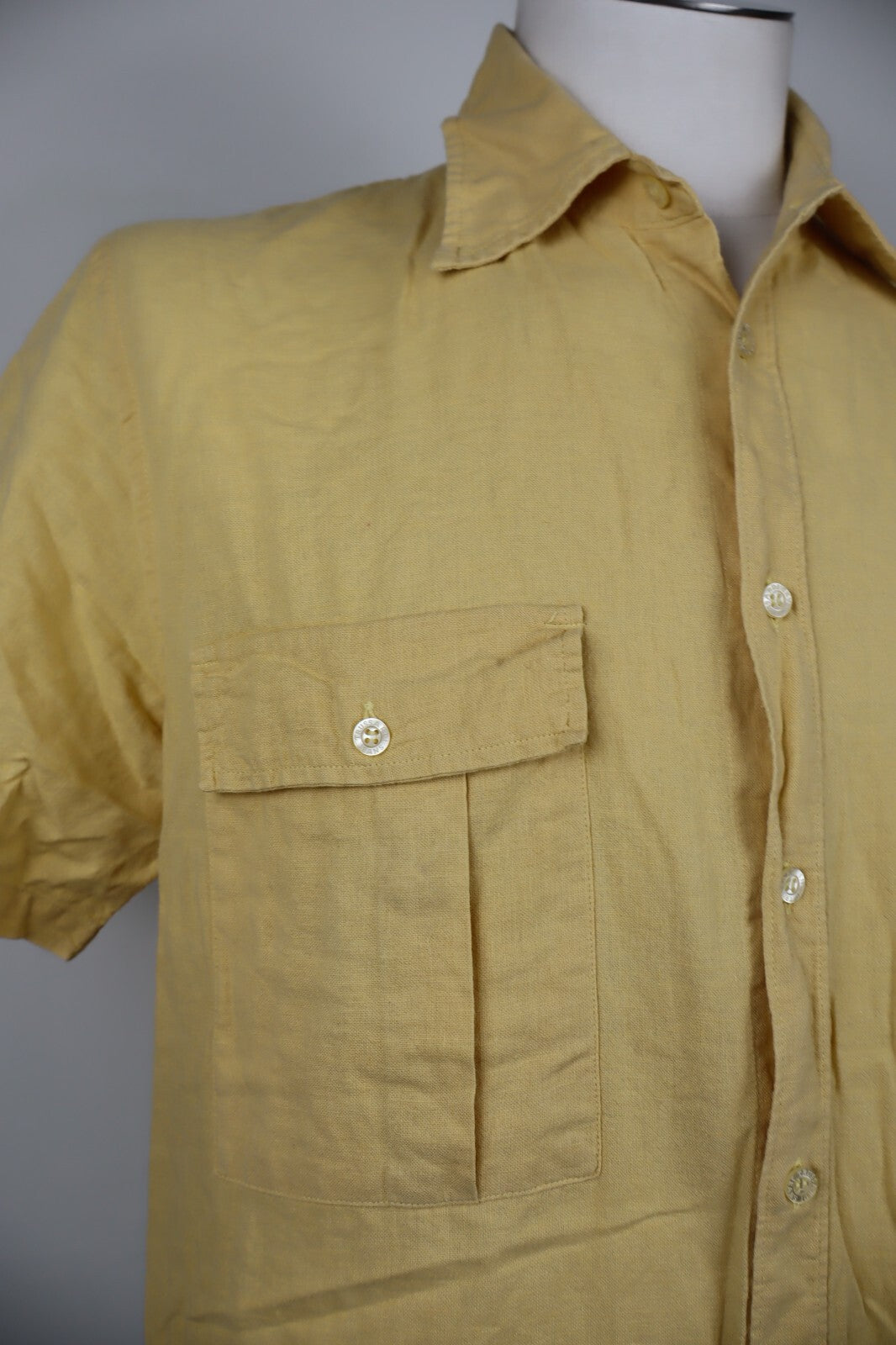 TRUSSARDI JEANS CAMICIA UOMO TG. XL MAN CASUAL VINTAGE SHIRT COTONE  LINO COTTON