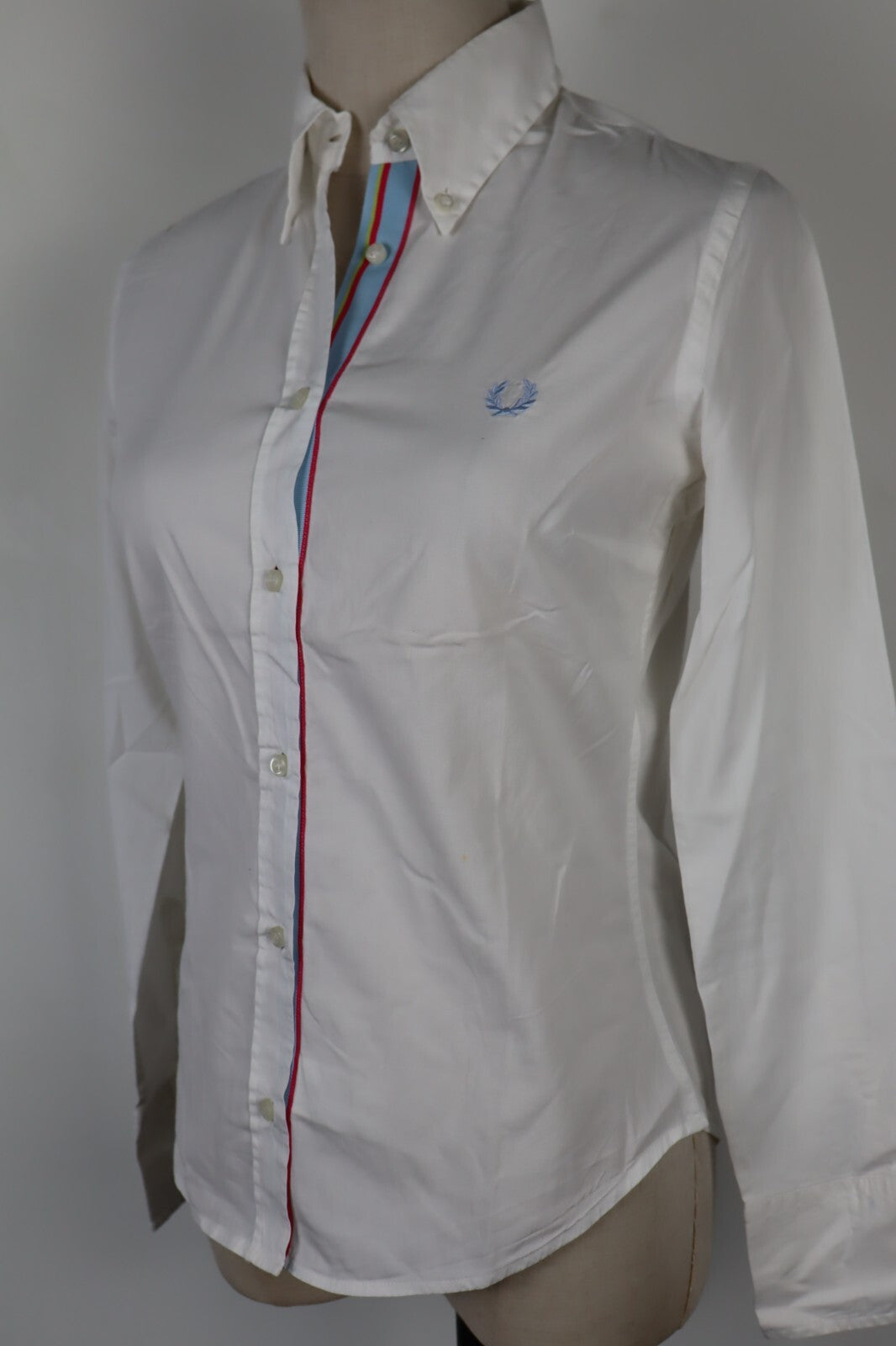 FRED PERRY CAMICIA COTONE DONNA TG. S WOMAN COTTON SHIRT CASUAL VINTAGE