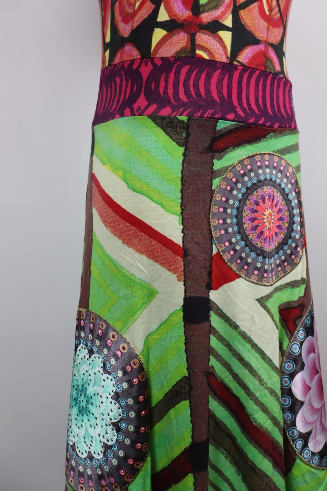 DESIGUAL VESTITO ABITO MEZZE MANICHE DONNA TG. M WOMAN CASUAL VINTAGE DRESS