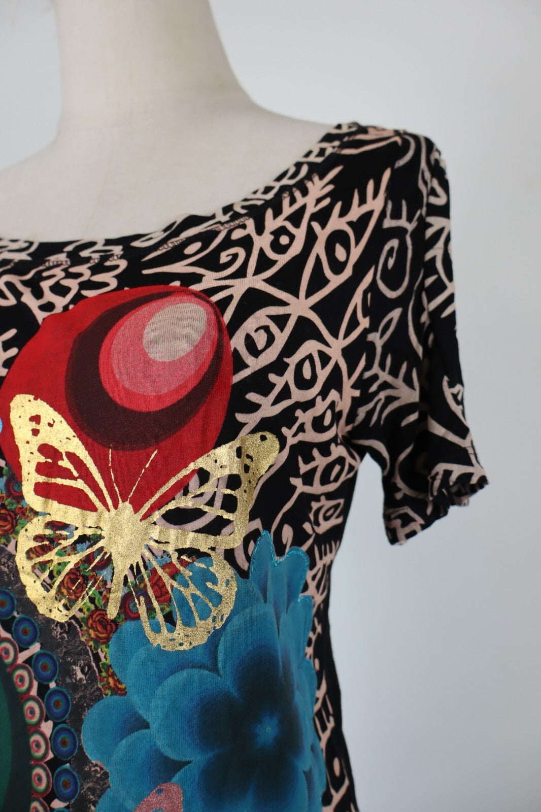 DESIGUAL VESTITO ABITO DONNA TG. M WOMAN CASUAL VINTAGE DRESS