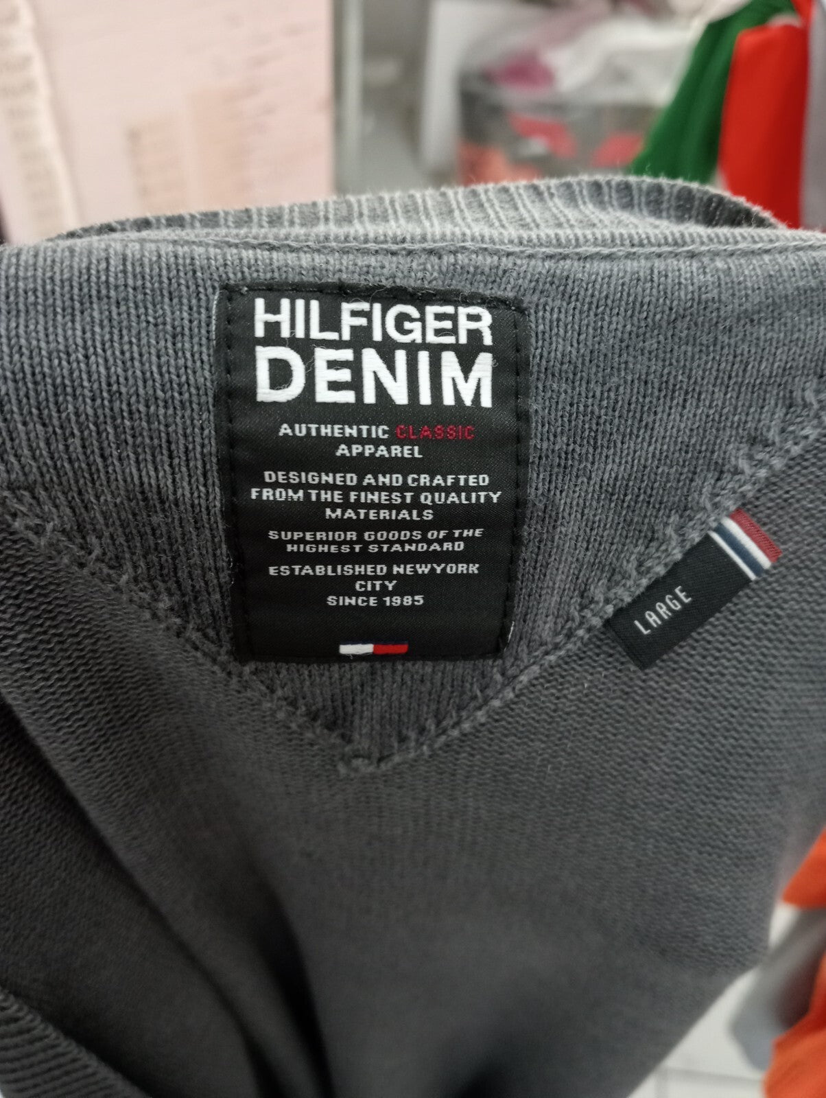 TOMMY HILFIGER DENIM CARDIGAN MAGLIONE COTONE UOMO L MAN SWEATER CASUAL VINTAGE