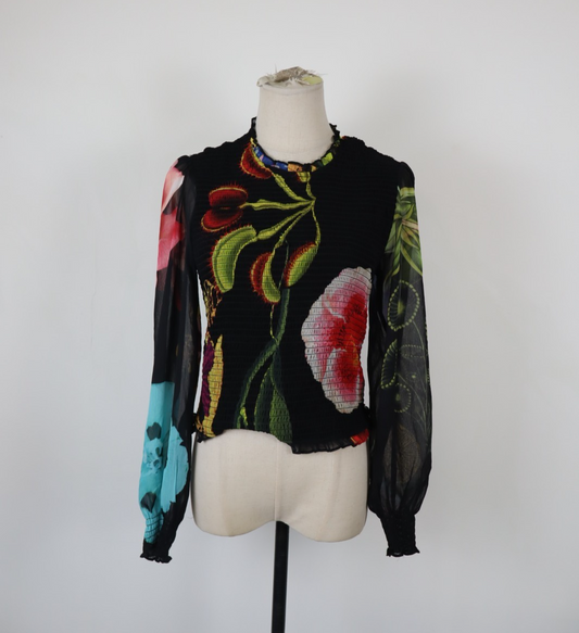 DESIGUAL MAGLIA DONNA TG. S WOMAN CASUAL VINTAGE T-SHIRT TOP