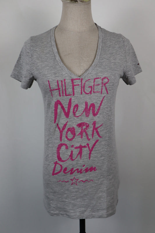 TOMMY HILFIGER  DENIM MAGLIA DONNA TG. M WOMAN CASUAL VINTAGE T-SHIRT COTONE