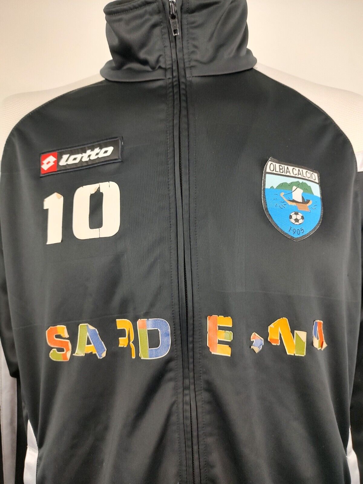 LOTTO OLBIA N.10 GIACCA SPORTIVA CALCIO Tg L MAN VINTAGE JACKET
