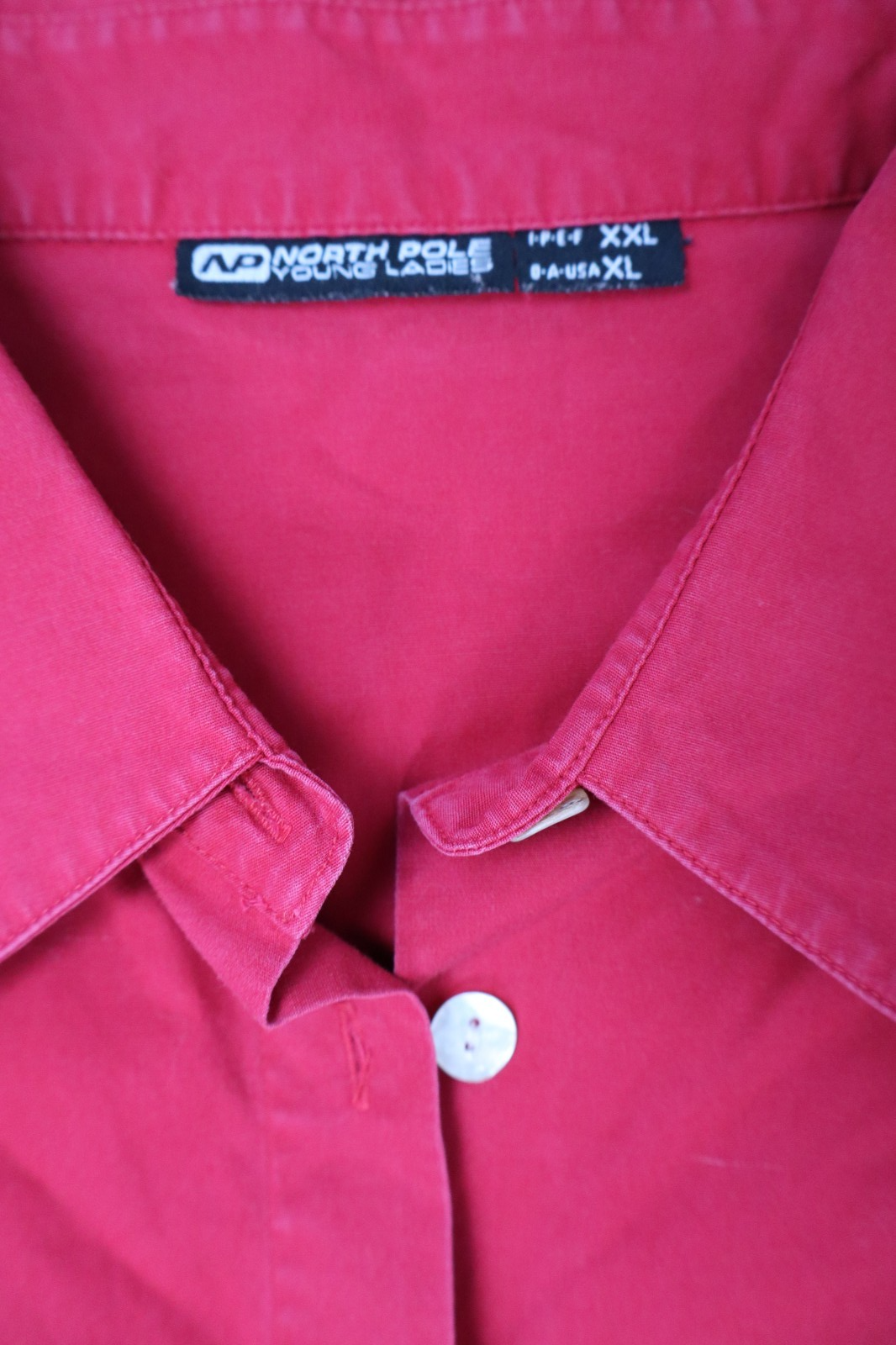 THE NORTH POLE CAMICIA DONNA TG 2XL WOMAN SHIRT CASUAL VINTAGE POLSINO CONTRASTO