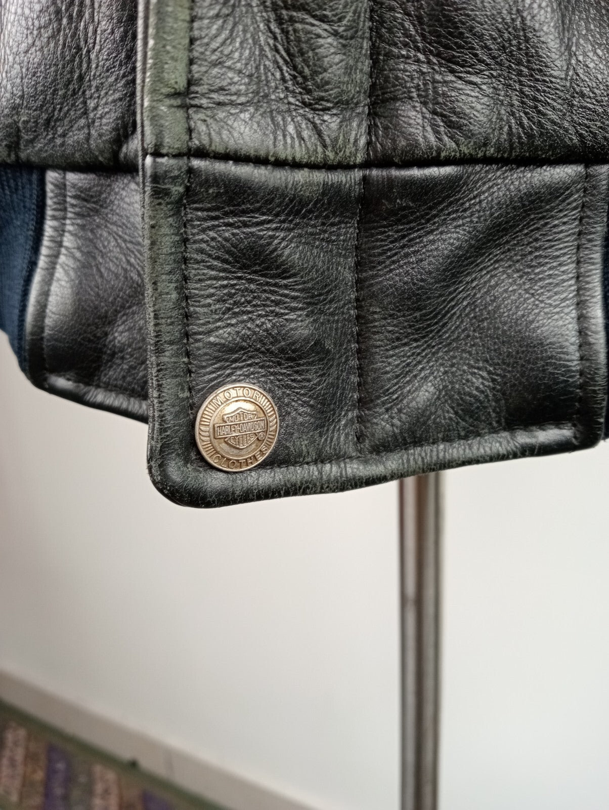 HARLEY DAVIDSON GIUBBINO PELLE MOTO LEATHER GIACCA UOMO Tg L MAN CASUAL JACKET