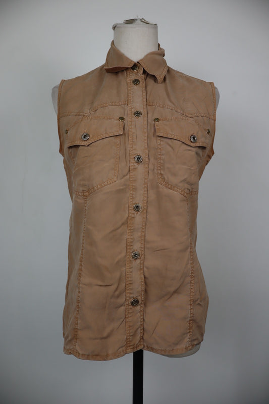 TRUSSARDI JEANS CAMICIA SMANICATA DONNA TG. S WOMAN SHIRT CASUAL VINTAGE