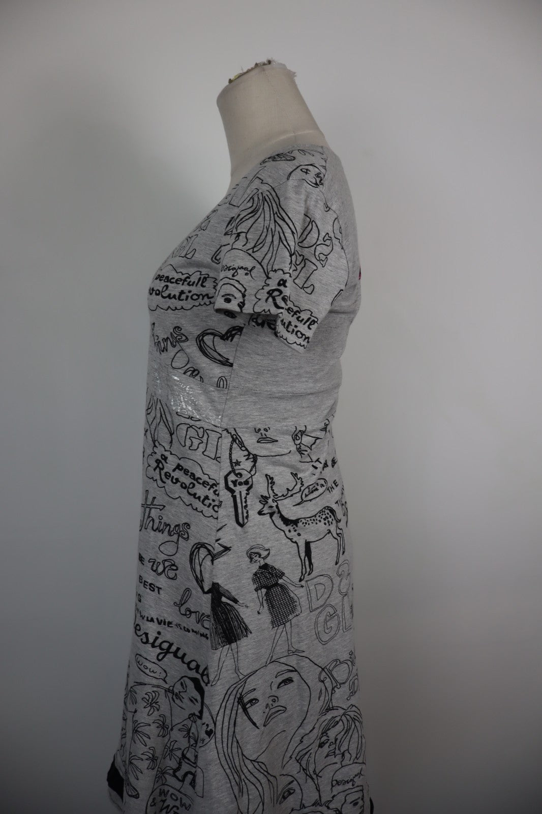 DESIGUAL VESTITO  DONNA TG M WOMAN CASUAL VINTAGE DRESS ABITO COTONE